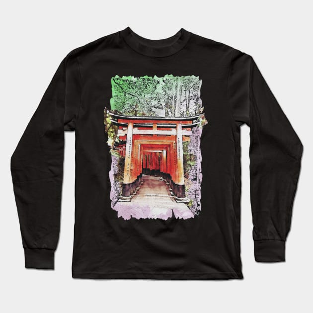 Fushimi Inari-taisha Long Sleeve T-Shirt by KMSbyZet